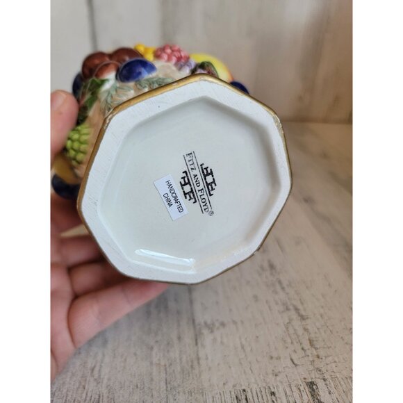 Fitz‎ Floyd pitcher small fruit vintage ceramic xmas home decor - Picture 7 of 7